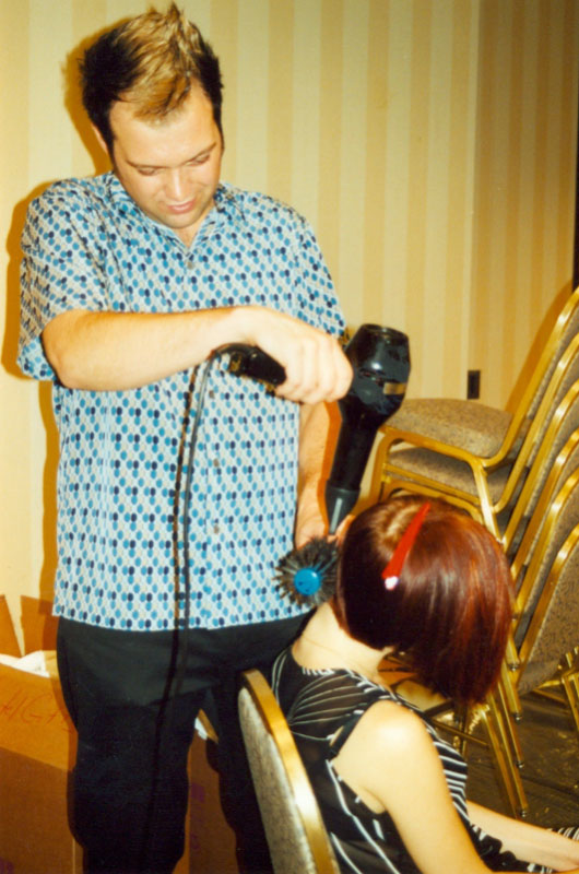 Chris rocks a fauxhawk at a hair show in 2001. | Source: Chris Guidry